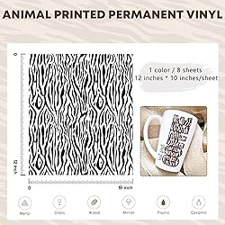 Tintnut Leopard Pattern Permanent Vinyl - 8 Sheets