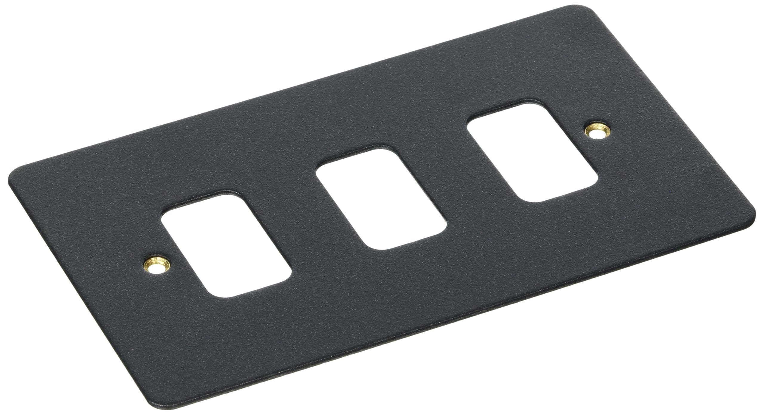 MK Edge K14333LBK 3-Module Grid Frontplate - Lustrous Black