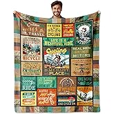 HCDER Bicycle Gifts for Men, Bike Gifts for Women/Men/Boys Blanket 60"X50", Gift for Bicycle Enthusiasts, Bike Decorations, Mountain Bike Gift Ideas for Cycling Riders Birthday/Christmas/Father's Day