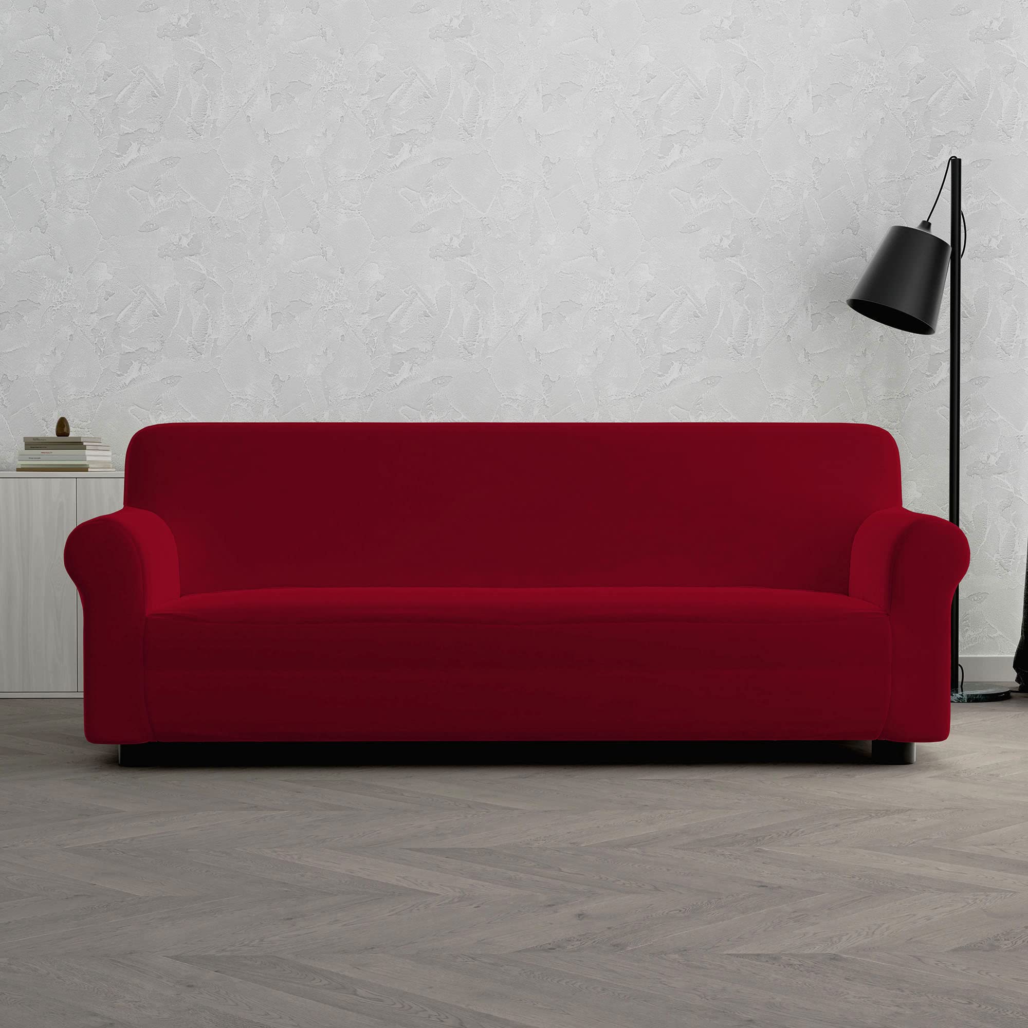 Italian Bed Linen Dahlia elastic sofa cover, Bordeaux, 3 PLACES — image 1