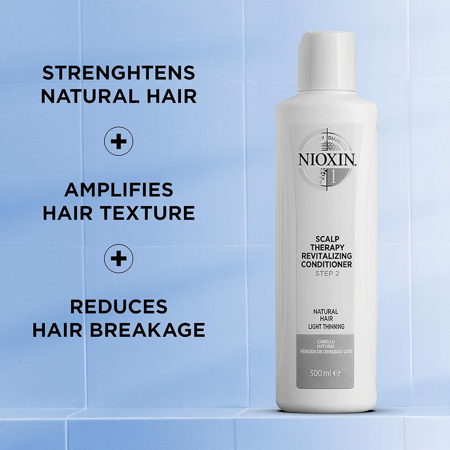 Nioxin 3-Part System, System 1 Natural Hair with Light Thinning, Hair Thickening Treatment, Scalp Therapy, Conditioner 300ml - Image 3