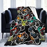 Monster Cartoon Car Pattern Truck Throw Blanket Soft Bed Bedding Warm Cozy Plush Flannel Fleece Blankets Gifts for Kids Boys Teens Men, Sofa Couch Bedroom Home Decor, 60"x50"