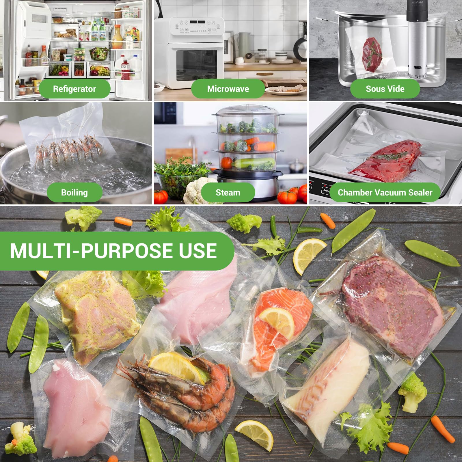 VTUUU Chamber Vacuum Sealer Bags 260 Quart size 8