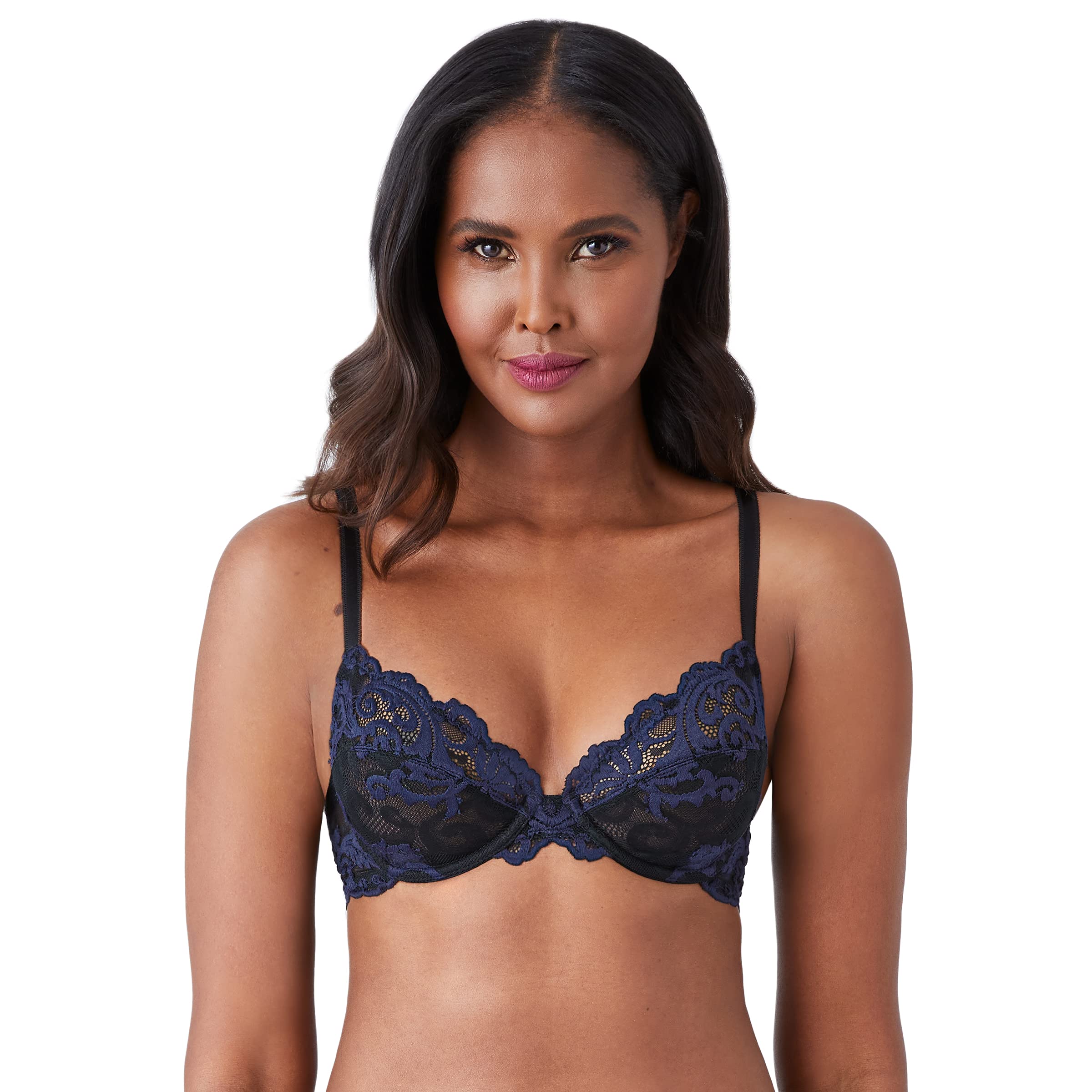 Wacoal Women’s Instant Icon Underwire Bra, Black/Eclipse, 34G