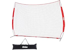 ZELUS 12x 9ft Barricade Backstop, Sports Barrier Nets for Lacrosse, Basketball, Soccer, Field Hockey, Baseball and More