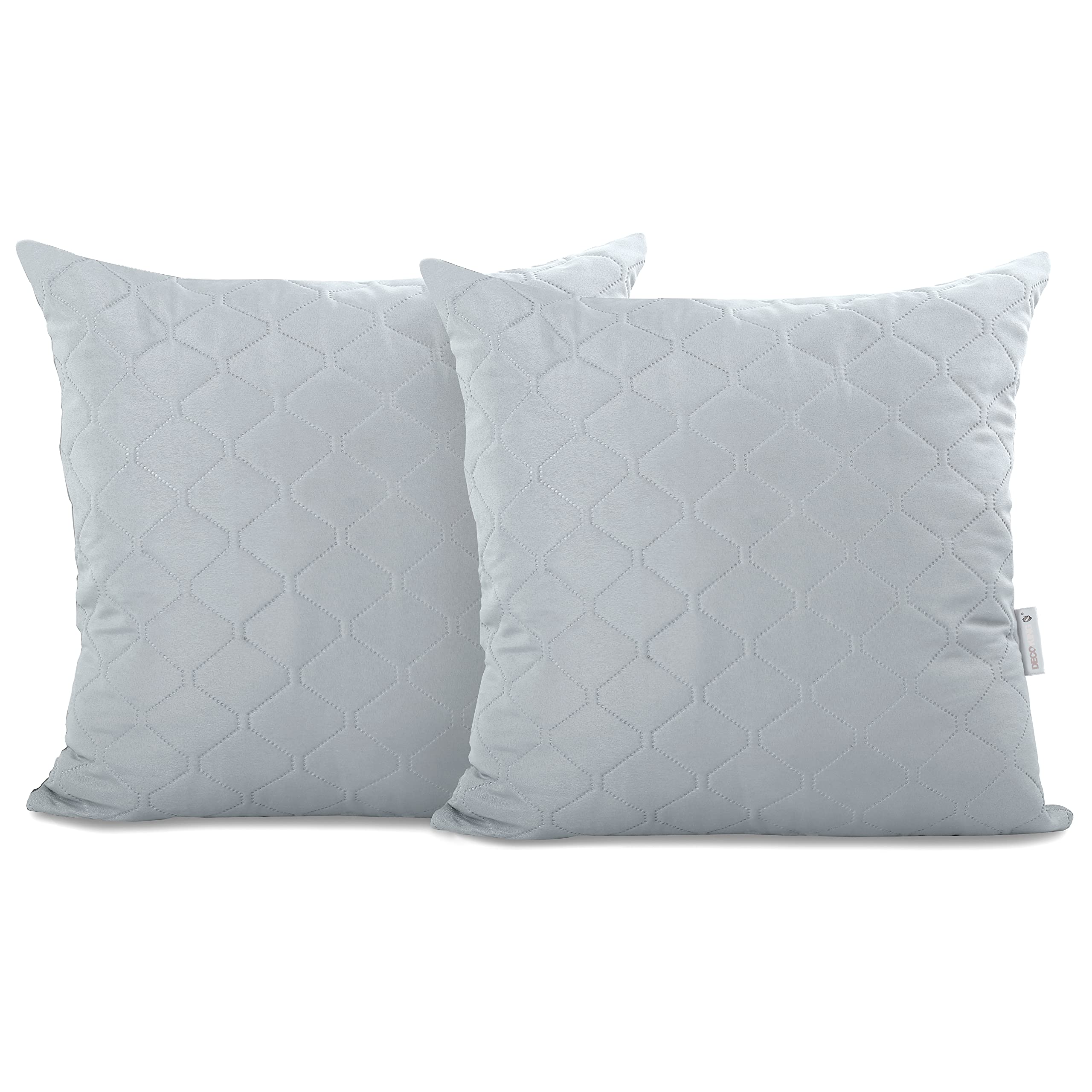 DecoKing 2 Pillowcases 40x40 cm Microfibre Zipp silver grey Axel