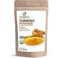 Organic Turmeric Root Powder | 8oz or 16 oz (1 lbs) | Lab Tested for Heavy Metal and Purity, Resealable Kraft Bag, Non-GMO, C