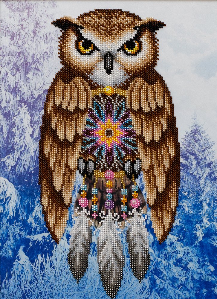 "Dream Catcher" Beads Embroidery kit; Contemporary Embroidery; Gift idea; Needlepoint Design; Decor; Seed Beads Preciosa;