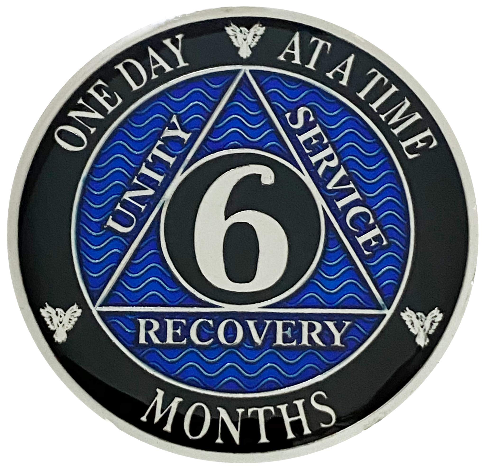 Simply Minimal AA 6 Months Silver Color Plated Coin, Alcoholics Anonymous Medallion