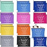 Sieral 20 Pcs Employee Appreciation Gifts for Women Inspirational Canvas Makeup Bags May You Be Proud Cosmetic Pouch Motivational Gift Canvas Makeup Bag with Zipper for Coworker Staff(Multicolor)