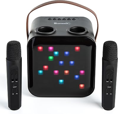 Mr Entertainer Nano Karaoke Machine & Portable Speaker 80W Dual Mics Lights