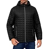 Little Donkey Andy Puffer Jacket Men - Winter Coat with Hood Lightweight Jackets Waterproof with Recycled Insulation Outdoor