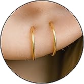 biliboom Tiny Gold Hoop Cartilage Earrings Set - 20 Gauge 14k Gold Filled Small Earrings Hoops - Gold Helix Jewelry For Women