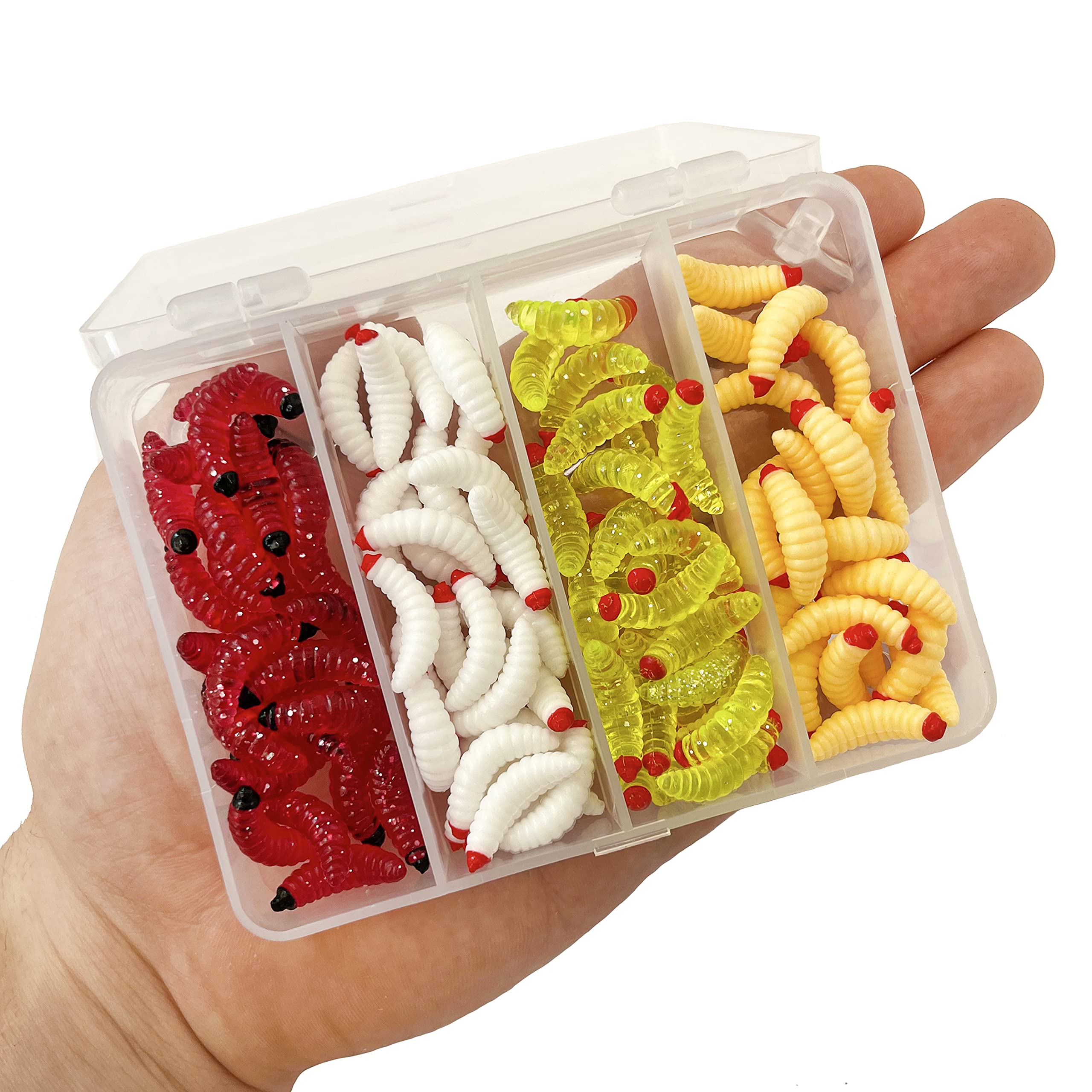 Genérico Artificial Silicone Worm - Worm Lure - Fishing Lure - Pack of 100 - 4 Colours - Trout