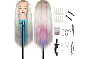 AOFADANING mannequin head 28in Practice braiding hair mannequin wig head cosmetologydoll hair Free diy set and table clips doll head for hair styling mannequin head for braiding mannequin mannequin head stand