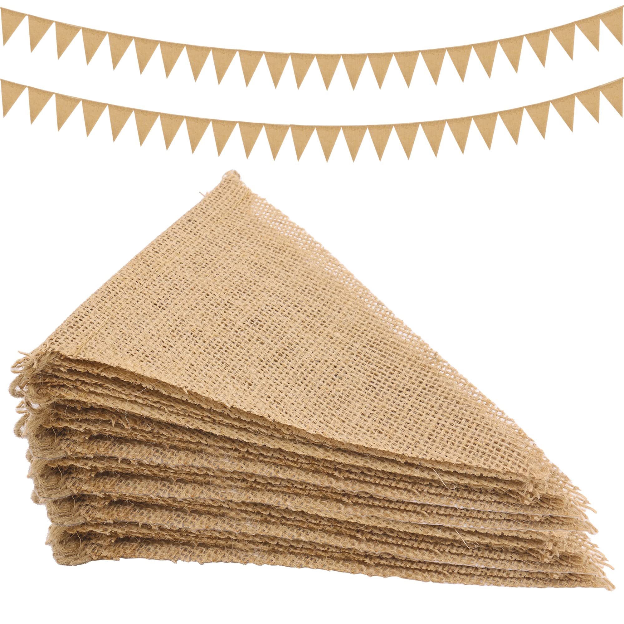 Time to Sparkle 36Ft Burlap Banner, 48PCS Triangle Jute Bunting Flags, DIY Decoration for Holidays, Wedding, Camping, Party, Baby Showers, New Year, Christmas, Indoor Outdoor Garden