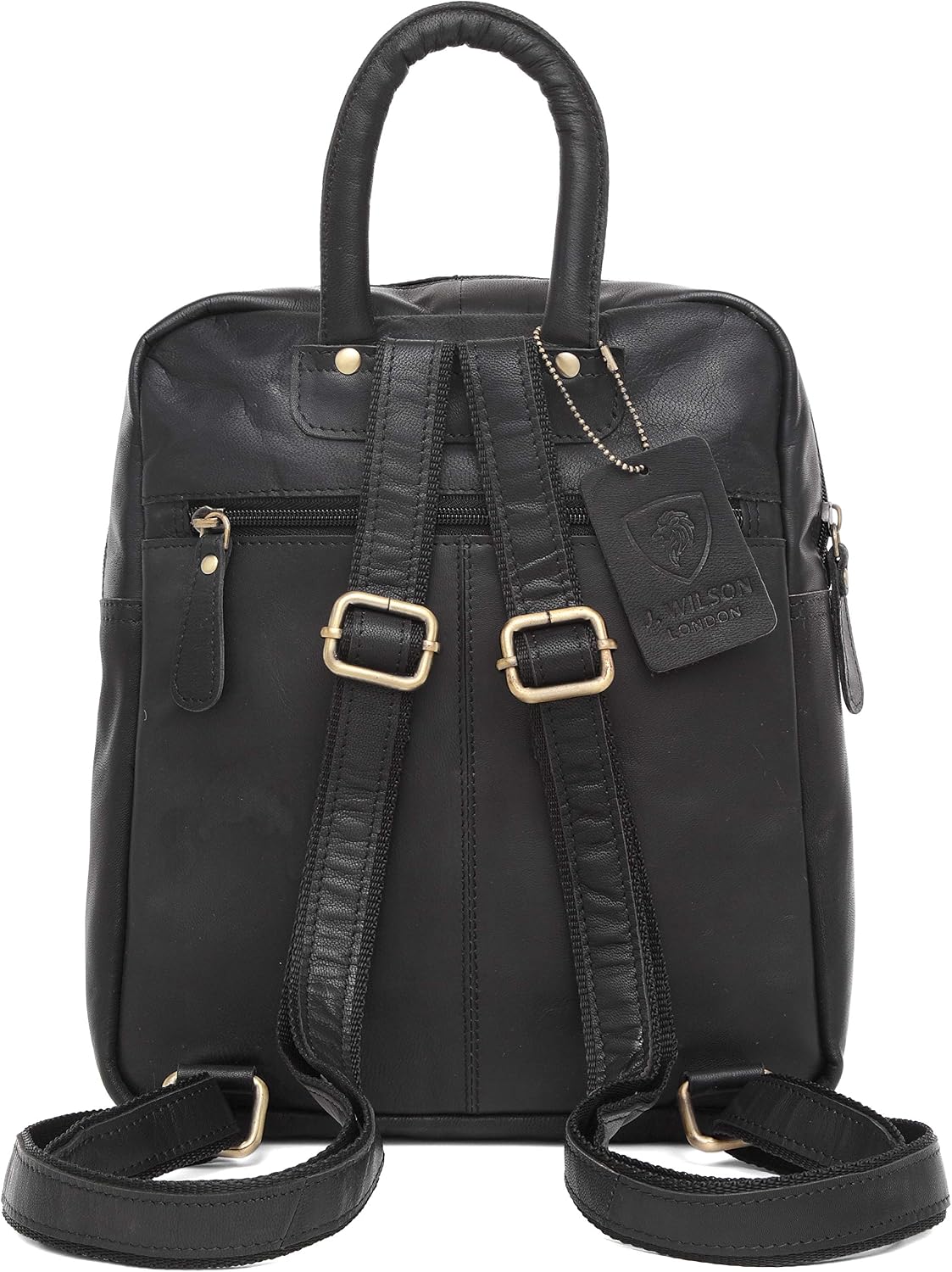 J. Wilson London Ladies Backpack Leather Backpack For Women Girls Schoolbag Casual Daypack School Bag Satchel (Vintage Black) - Image 4