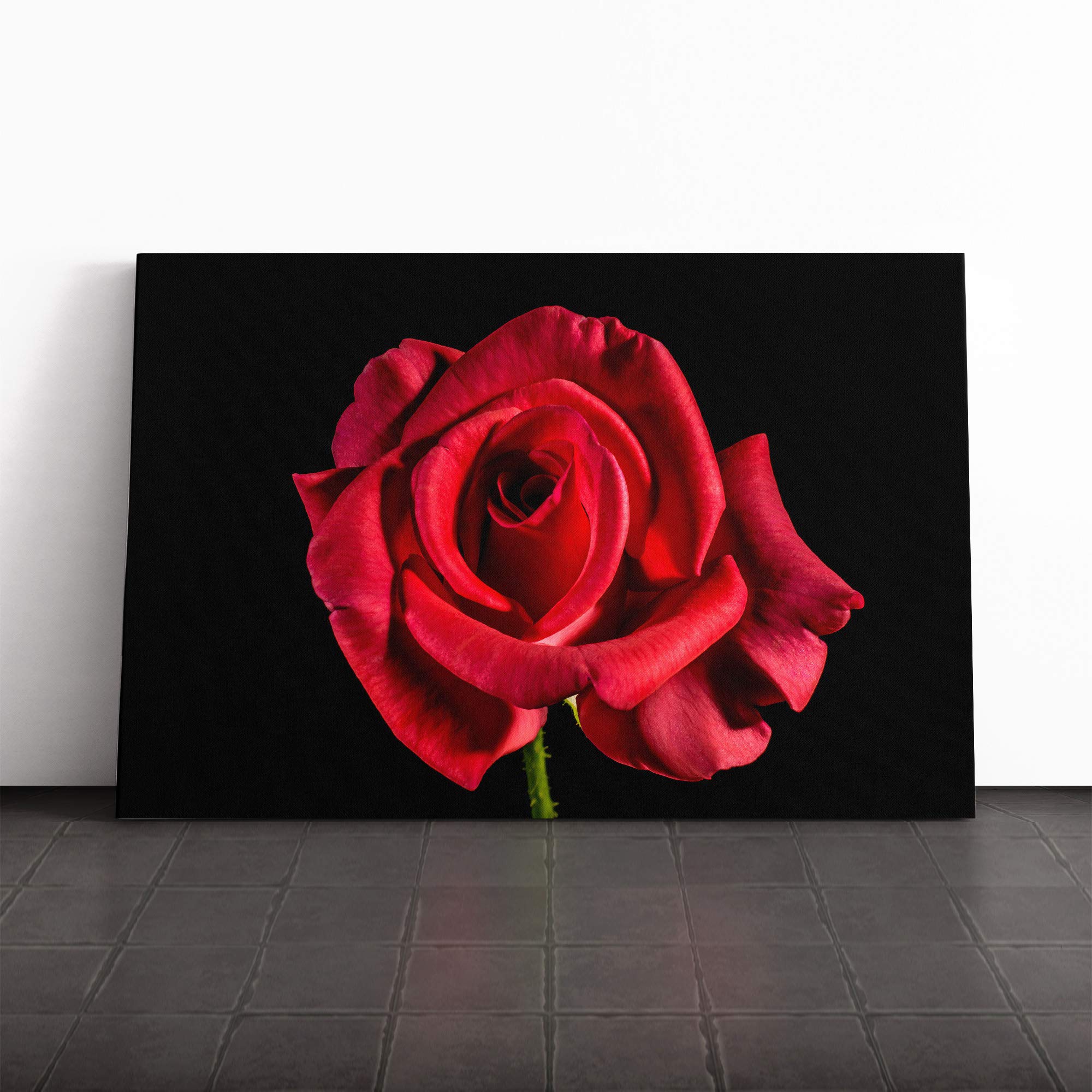 Flower Red Rose (6) Canvas Print | Gallery Wrapped 30mm Frame Wall Art | 20x14 inches | Ready to Hang | Modern Floral Picture | Living Room Bedroom Lounge Office