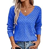 Lightweight Sweaters for Women 2026 Spring Long Sleeve V Neck Hollow Out Crochet Pullover Knit Tops Daily Wear