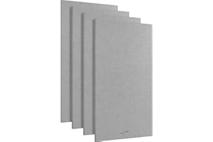 AudioSilk Acoustic Panels, 4 Pack ROOM KIT, Large, 46" x 23", Mid Grey