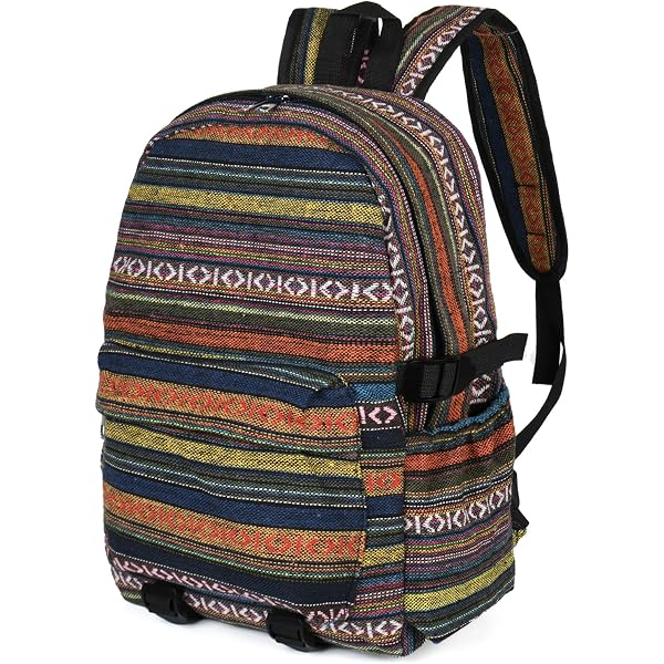 5457 Casual hemp Backpack Bohemian Style Hand-woven lightweight school Mini Hemp Backpack: Sustainable Style for Daily Adventures  main image 2