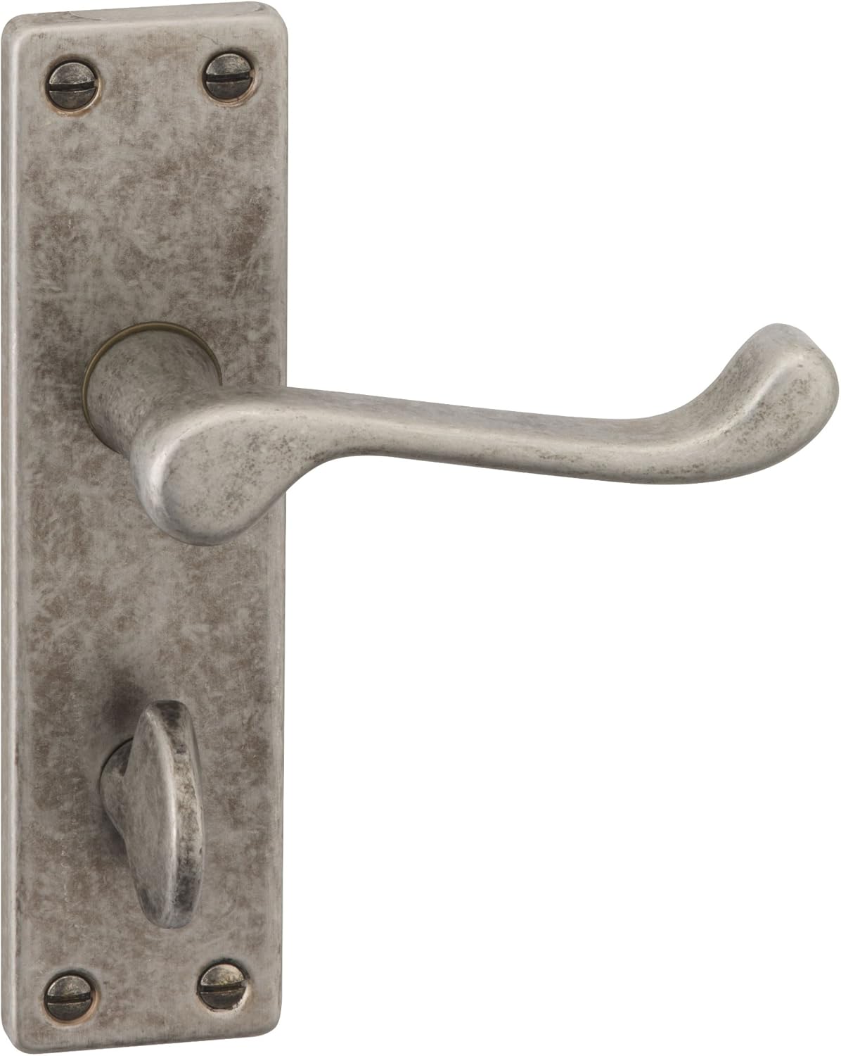 URFIC 14100325AT Victorian Scroll Antique Pewter Bathroom Door