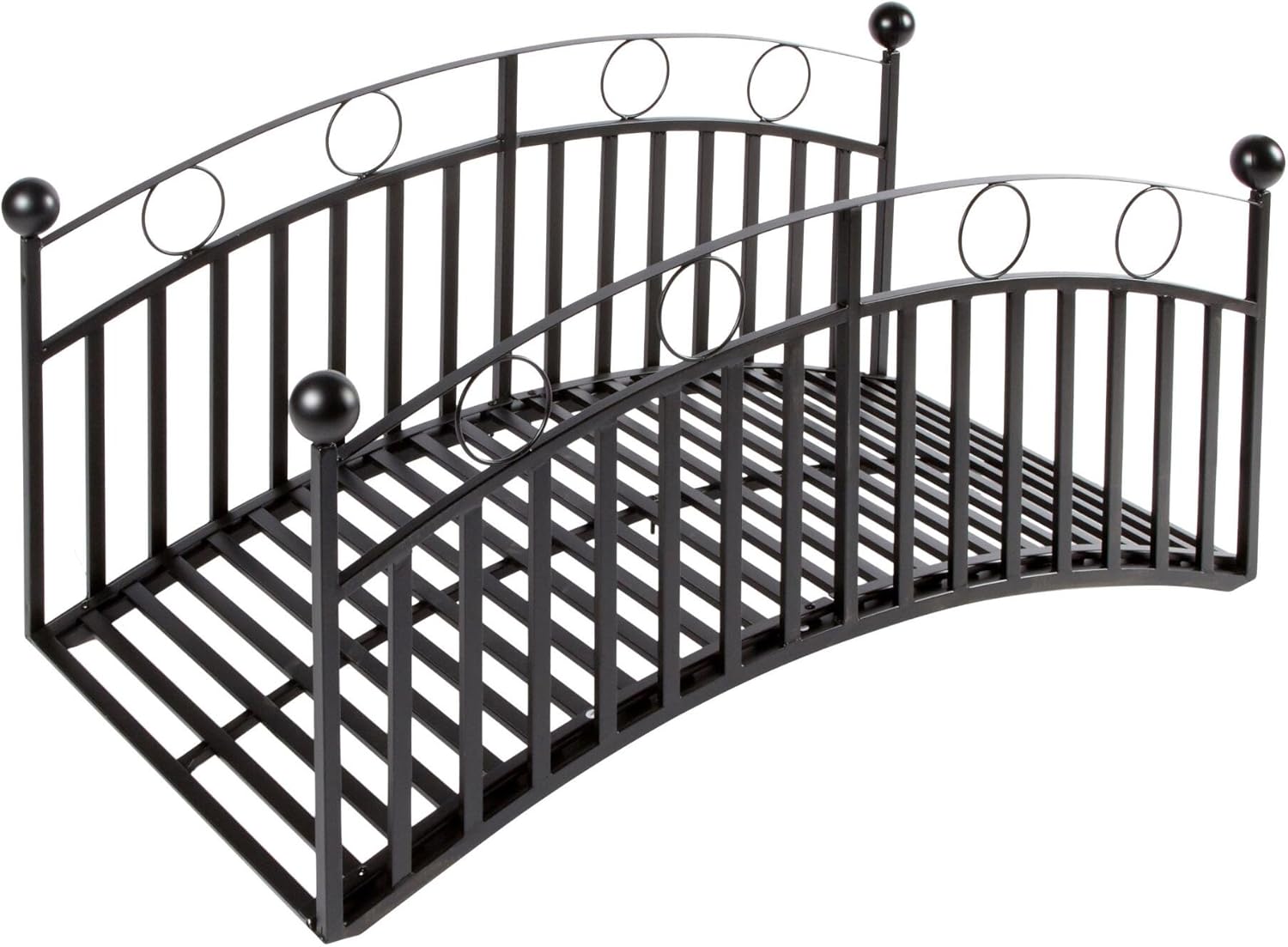 Wrought Iron Steel Garden Bridge 48” L x 22” W x 25” H Outdoor Décor