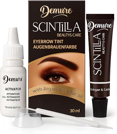 Demure Eyebrow Tint Set with Developer 20+ Applications 4 Weeks Dark Brown 3.0