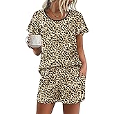 Ekouaer Womens Pajama Set Summer Short Sleeve Pjs Sleepwear Cute 2 Piece Lounge Sets S-XXL