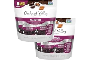 Orchard Valley Harvest Dark Chocolate Almonds, 1 Ounce Bags (Pack of 16), Gluten Free, Non-GMO, No Artificial Ingredients