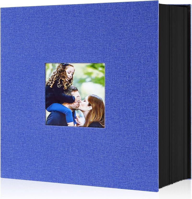 Benjia Photo Album 6x4 Slip In Linen Extra Large 1000 Pockets Blue