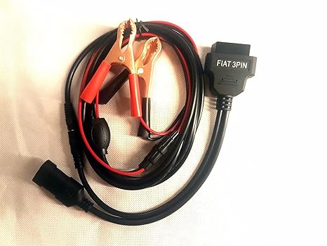 MyCor-Media Adapter für Fiat 3 Pin mit 12 Volt Kabel OBD2 Diagnose Stecker Alfa Romeo Lancia