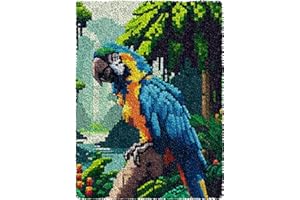 TEZKIM Latch Hook Kit for Adults & Kids, Printed Canvas Handmade Rug Making Craft Kit, 23.9inch X 17.3inch, DIY Embroidery Tapestry Kit, Festival Gift, Home Decoration