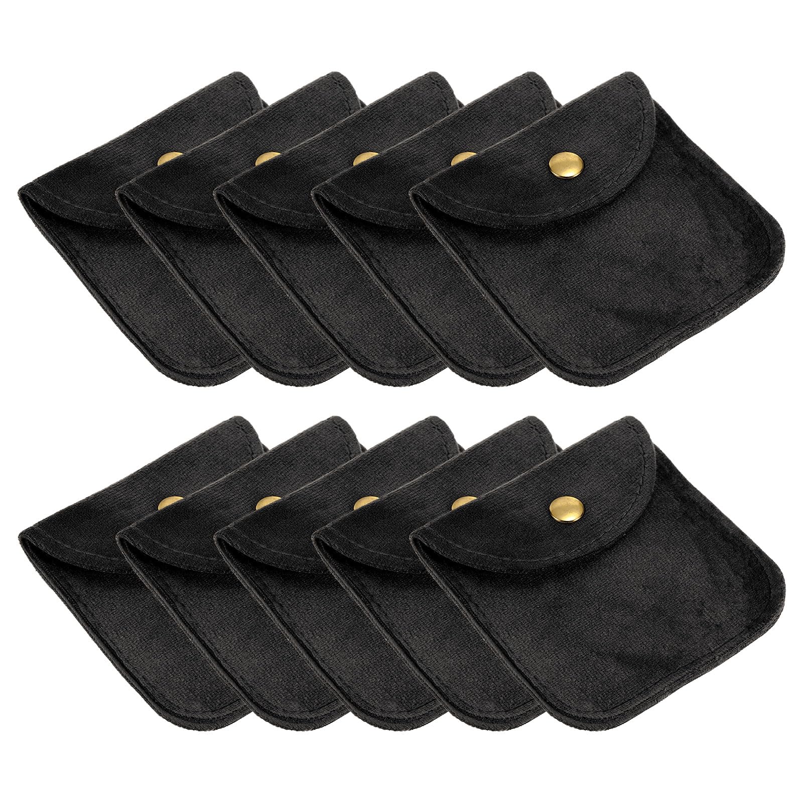 Photo 1 of **** ONLY 11 ***** PATIKIL Jewelry Pouch, 20 Pack 3 x 3 Inch Soft Velvet Pouches with Snap Button Portable Storage for Rings Necklace Bracelet Earring Watch, Black