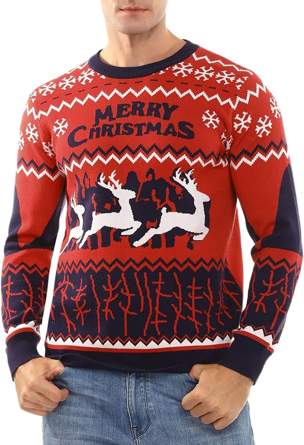 Aibrou Jersey Navideño Hombre, Suéter de