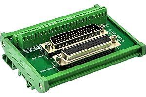 CZH-LABS DIN Rail Mount DSUB DB50 Male/Female Header Interface Module, D-SUB Breakout Board.
