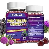 Milk Thistle Gummies, Milk Thistle Extract 1000mg, Liver Detox, Antioxidant Support, Non-GMOs, Non-Gluten, Vegan, Milk Thistle Supplement, 60 Count(Pack of 2)