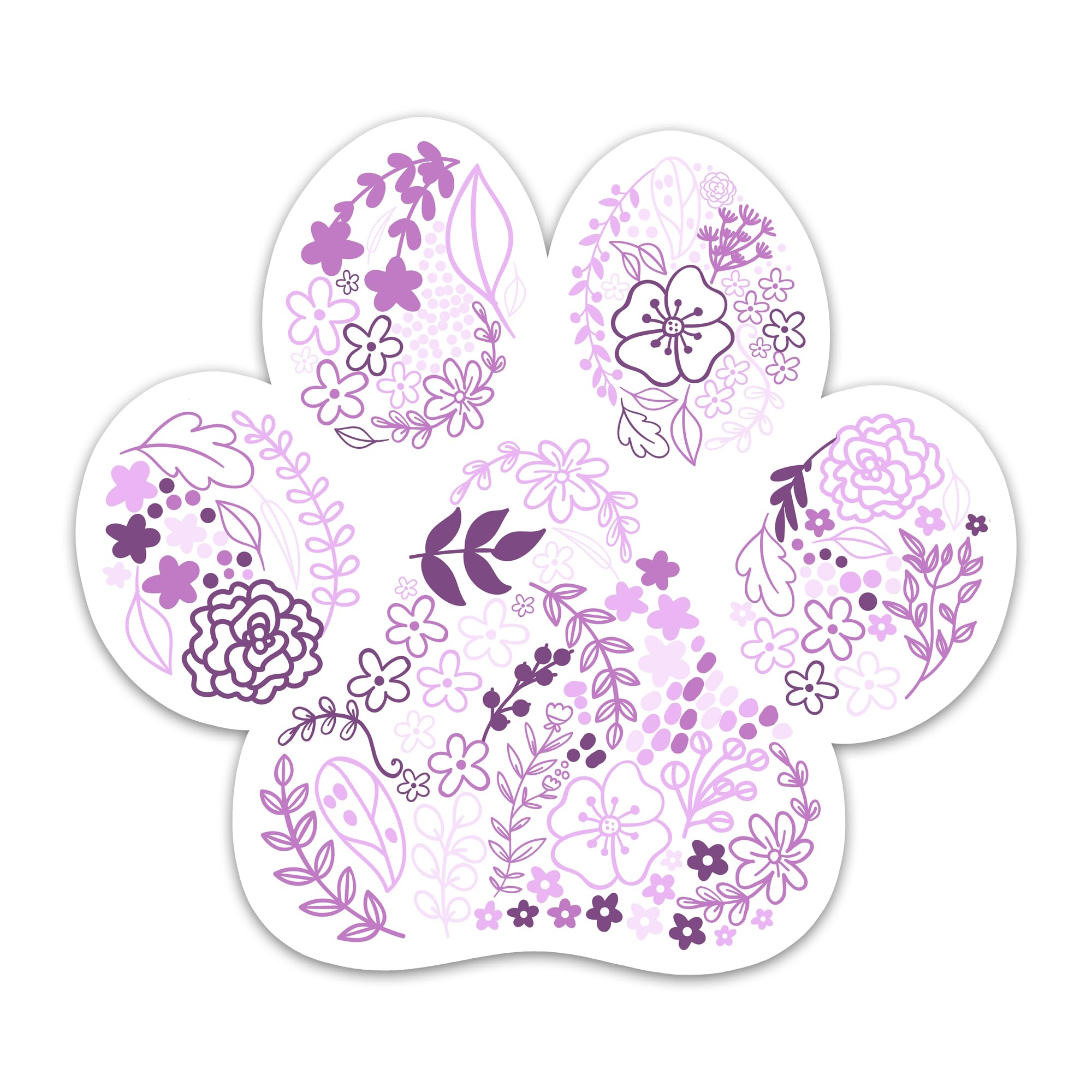 Photo 1 of (3PCs) Flower Pink Dog Paw Sticker, Cute Floral Paw Decals Waterproof Vinyl Stickers for Laptop Water Bottle Tumbler Notebook Scrapbook Phone Tablet, Dog Lovers Stickers (3 Inches)