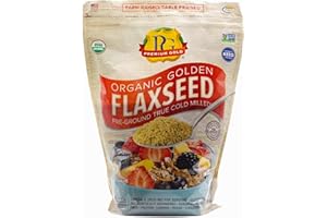 Premium Gold Organic Ground Flax Seed | 4 pounds | Omega 3 | High Fiber Food | Gluten-Free, Non-GMO, Kosher, Whole Milled Flaxseed, Plant-Based Protein, Ideal for Beverages, Baking & Topping
