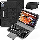 DETUOSI Universal Keyboard Case for 9.7-10.5 Inch Tablets | With Removable Wireless Bluetooth Keyboard for Android/iOS Devices,Black