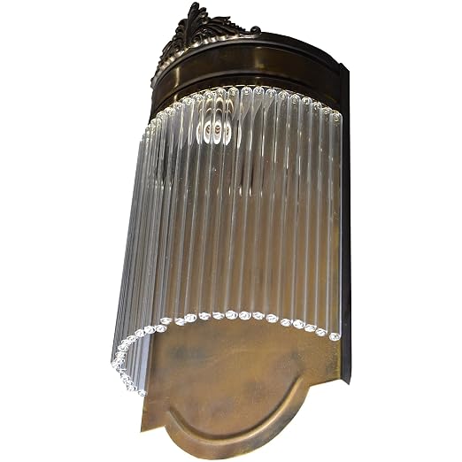 Wandleuchter Wandlampe Glas Messing Jugendstil Lampe Art Deco
