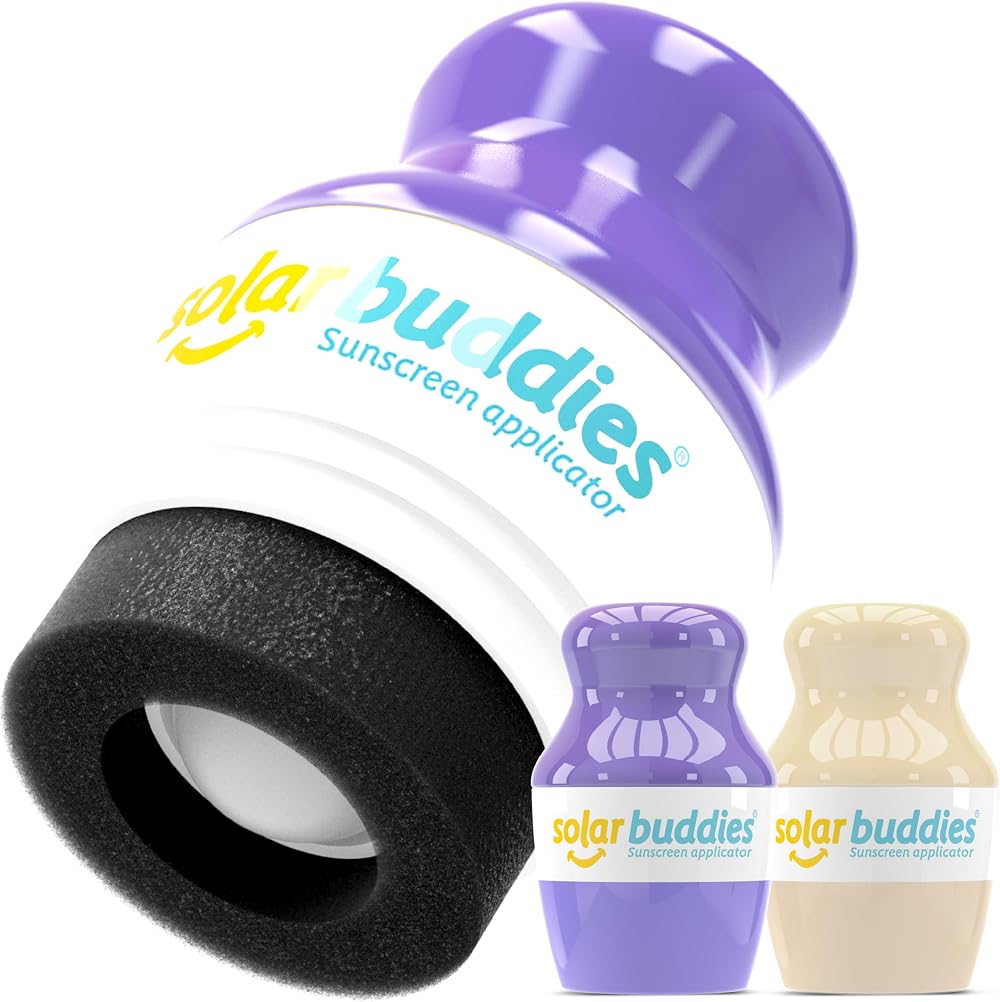Solar Buddies Sunscreen Applicator Purple & Nude Duo 3.4fl oz Refillable