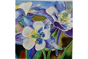 Tile Craft 6 X 6 INCH COLUMBINE FLOWER ART TILE