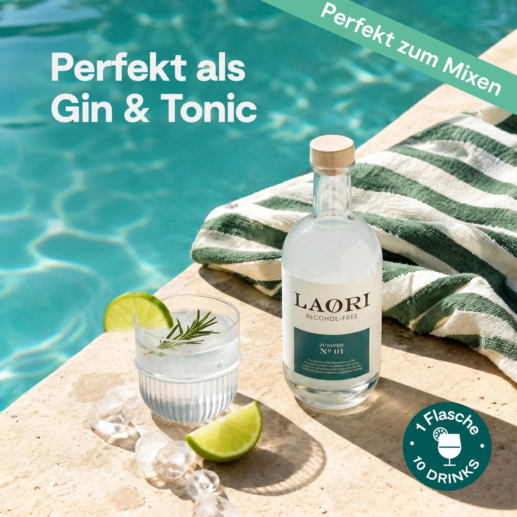 Laori Juniper No 1 | Alkoholfreie Alternative zu Gin | Natürliche Botanicals | Frei von künstlichen Aromen | Vegan & Zuckerfrei | Mild-würzige Frische | 500 ml 3