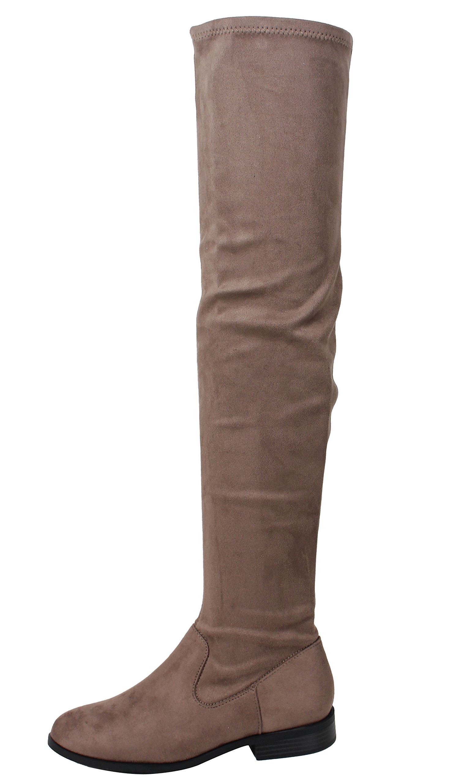 City Classified Women's Closed Toe Over The Knee Low Heel Boot (Dark Taupe, 7.5 B(M) US) - Image 4