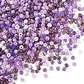 Magibeads 6/0 Purple Glass Seed Beads for Easter - 100g, 4mm Round, Opaque Colored, Bulk for Needle Work, DIY Earring & Jewelry Making