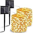 BHCLIGHT 2 Pack Each 72FT 200 LED Solar String Lights, Upgraded Super Durable Solar Christmas Lights Outdoor, Waterproof 8 Mo