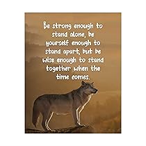 Amazon Com Be Strong Enough To Stand Alone Motivational Quotes Wall Art 8 X 10 Typographic Wolf Photo Print Ready To Frame Inspirational Home Office School Gym Motivation Decor Great Advice For All Handmade Products