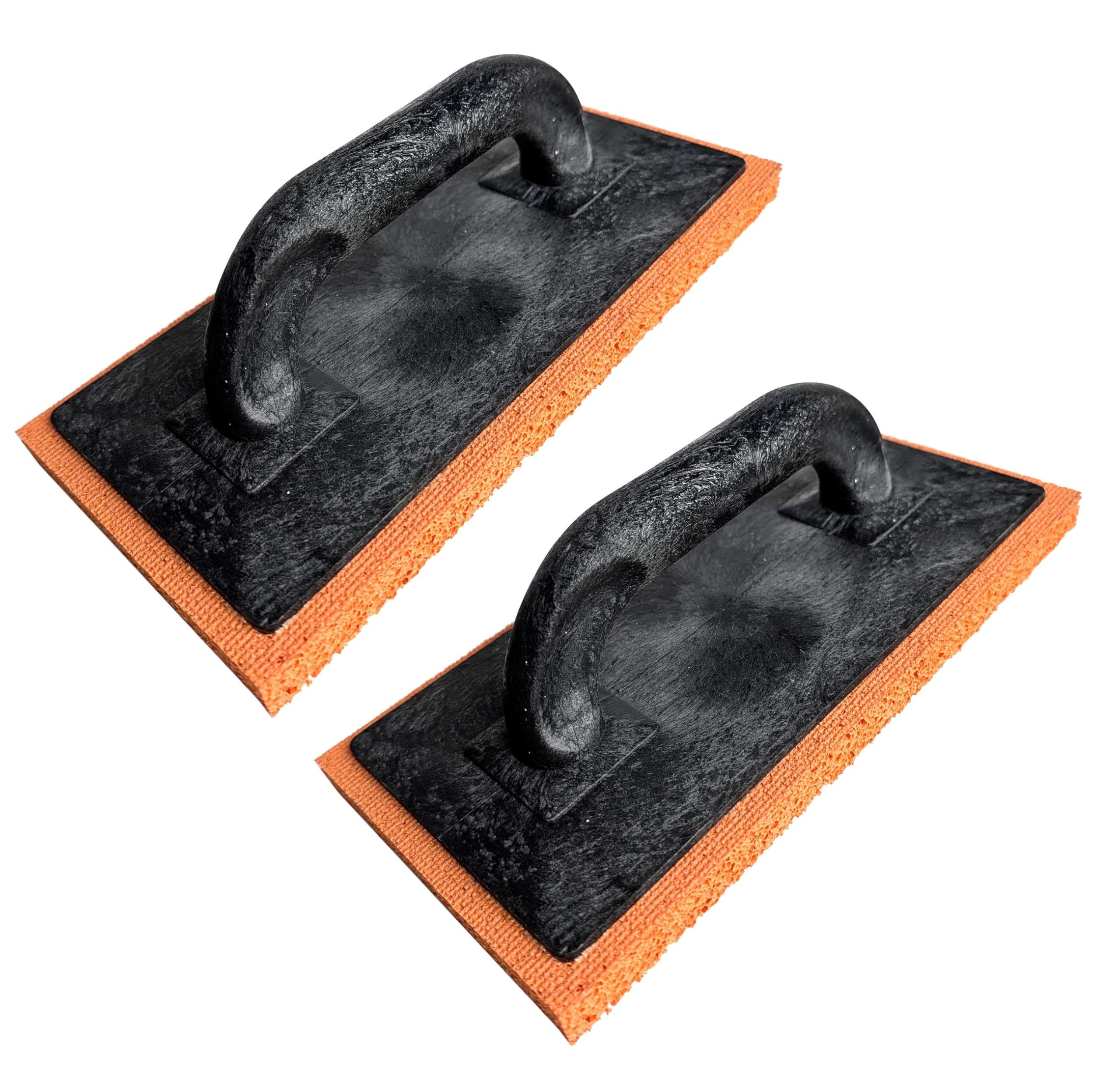 2 x Orange Rubber Sponge Float 280x140x18 mm Rubber Rough Coarse Texture Sponge for Plastering Rendering Skimming (2 Pack)