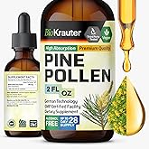 BIO KRAUTER® Pine Pollen for Men's Support - Pure & Vegan Pine Pollen Tincture 685 mg per Serving 2 Fl.Oz 28-Day Supply - Immune Support Supplement & Antioxidants - Alcohol & Sugar Free